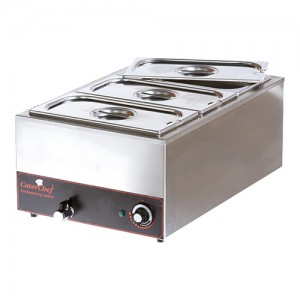 Caterchef Bain Marie mit Ablaufhahn+3 GN 1/3 Bac + Deckel